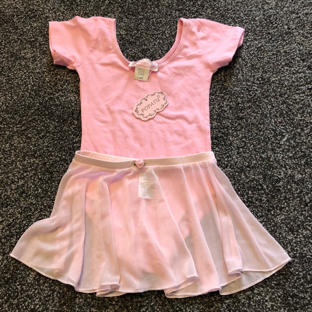 Popatu pink leotard NWT & Danskin pink skirt